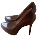 Brown Leather Heels Zara