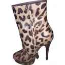 Leopard print Leather Boots Casadei