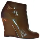 Brown Patent leather Ankle boots Lanvin