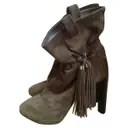Brown Suede Ankle boots Celine