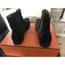 Brown Suede Boots Hermès