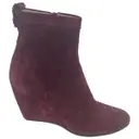 Burgundy Leather Ankle boots Balenciaga