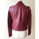 Leather biker jacket Maje