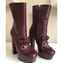 Marmont leather buckled boots Gucci