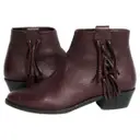 Burgundy Leather Ankle boots Valentino Garavani