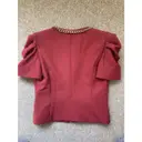 Buy Elisabetta Franchi Burgundy Polyester Jacket online