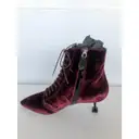 Velvet lace up boots Miu Miu