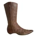 Leather western boots Ash