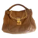 Coffer leather handbag Miu Miu