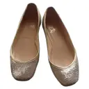 Gold Leather Ballet flats Christian Louboutin