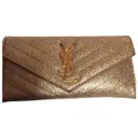 Gold Leather Wallet Saint Laurent