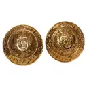 Gold Metal Earrings Chanel - Vintage