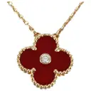 Vintage Alhambra pink gold necklace Van Cleef & Arpels