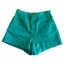 Green Cotton Shorts American Apparel
