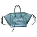 Green Leather Handbag Luggage Phantom Celine