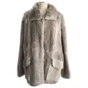 Grey Fur Coat Maje