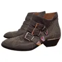 Grey Leather Ankle boots Susanna Chloé