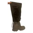 Block Combat leather wellington boots Prada