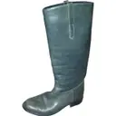 Grey Leather Boots Ann Tuil