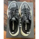 Leather low trainers Coach