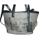Grey Leather Handbag Bvlgari