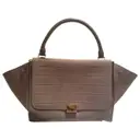 Grey Leather Handbag Trapèze Celine