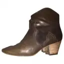 Khaki Leather Ankle boots Dicker Isabel Marant