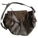 Khaki Leather Handbag Iro