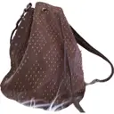 Khaki Leather Handbag Sandro