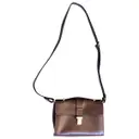 Khaki Leather Handbag Zara