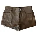 Khaki Leather Shorts Bel Air