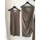 Lanvin Khaki Silk Dress for sale