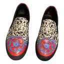 Leather low trainers Versace