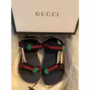 Web cloth sandals Gucci