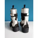 Pony-style calfskin lace up boots Off-White