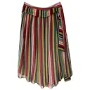 Silk mid-length skirt N°21