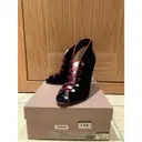 Velvet lace up boots Gianvito Rossi
