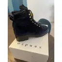 Buy Sandro Velvet lace up boots online