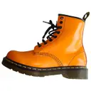 Orange Leather Ankle boots Dr. Martens