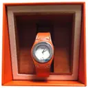 Orange Leather Watch Hermès