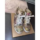 Christian Louboutin Lou Spikes cloth trainers for sale