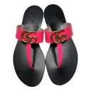 Double G leather flip flops Gucci