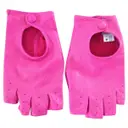 Pink Leather Gloves Maison Fabre