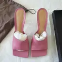 Pink Leather Sandals Stretch Bottega Veneta