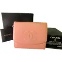 Pink Leather Wallet Chanel