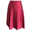 Silk mid-length skirt Toast
