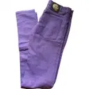 Purple Cotton Trousers Cheap Monday