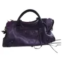 Purple Leather Handbag City Balenciaga