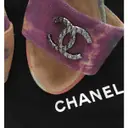Buy Chanel Purple Suede Sandals online