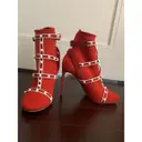 Valentino Garavani Rockstud cloth ankle boots for sale